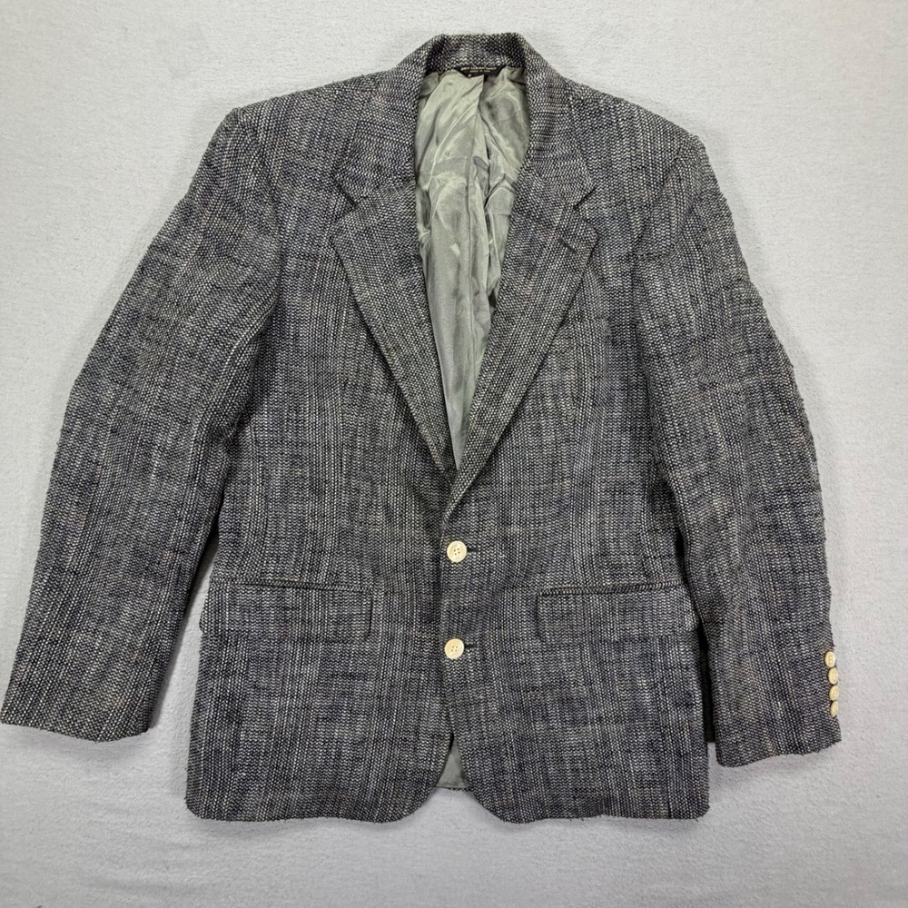 Bill Bless Goldsmiths Blazer Mens Large Gray Vintage Tweed Sport Coat 2 Button